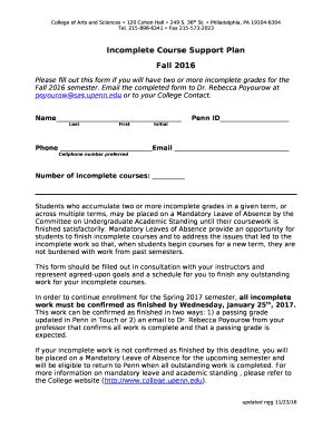 Letter For Incomplete Grades | pdfFiller