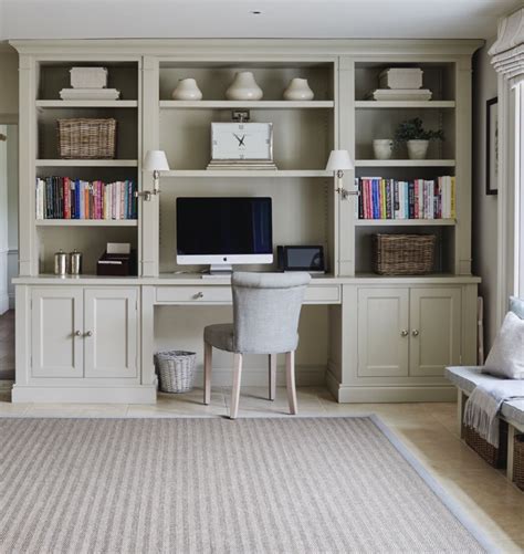 Home Office with Built-In Bookshelves and Desk
