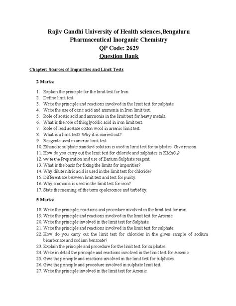 Rguhs Question BANK - Rajiv Gandhi University of Health sciences ...