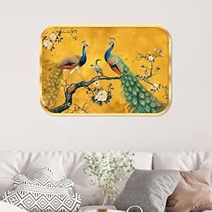 Livin'luxe paintings Couple peacock modern art Premium Sparkle ...