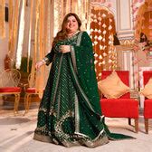 Buy Shimmering Emerald Sequin Embroidered Georgette Anarkali Set ...