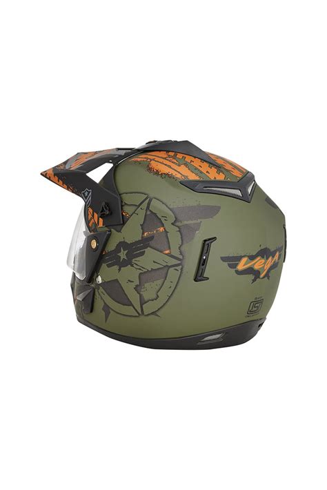 Vega Off Road D/V Secret Dull Green Black Bike Helmet Online – Elegant ...