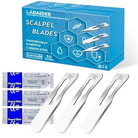 Medical Scalpels 50 PCS Sterile Surgical Scalpel Blades #20 With Handle ...