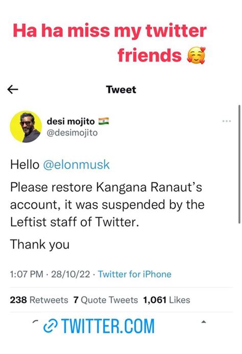 Kangana Ranaut Fans Over The Moon As New Twitter Boss Elon Musk Sacks ...