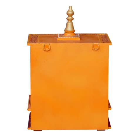 Orange Red Hand Carved Wooden Temple Manufacturer, Supplier from Jodhpur