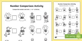 Food Themed Number Comparison Sheet (teacher made) - Twinkl
