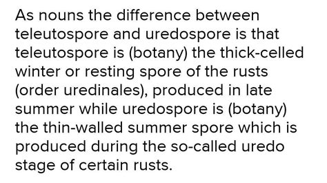 (b) uredospore and teleutospore of Puccinia graminis different - Brainly.in