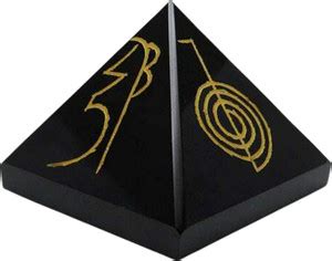 CHEHAR COLLECTION Black Tourmaline Reiki Symbol Carve Pyramid - Vastu ...