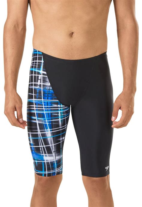 Buy Speedo Men's Powerflex Eco Laser Sticks Jammer, Blue, Size 38 ...