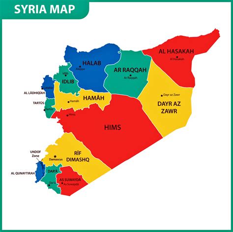 Syria Map of Regions and Provinces - OrangeSmile.com
