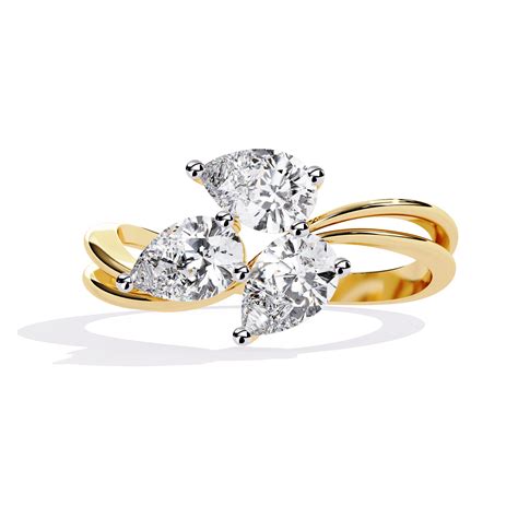 Crystal Flow Pear Diamond Ring | Espira Gems