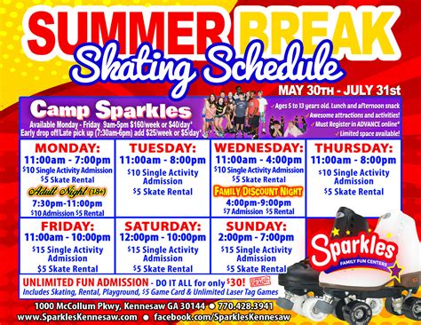 Sparkles Skating Rink Hours | Kennesaw GA Skating Rink Schedule