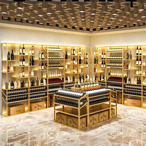 Modern Simple Floor Wine Rack Golden Wine Bottle Rack for Kitchen Wine ...