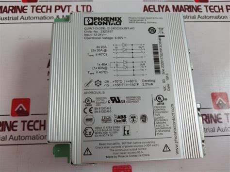 Phoenix Contact Quint-diode/12-24Dc/2X20/1X40 Din Rail Diode Module Dc ...
