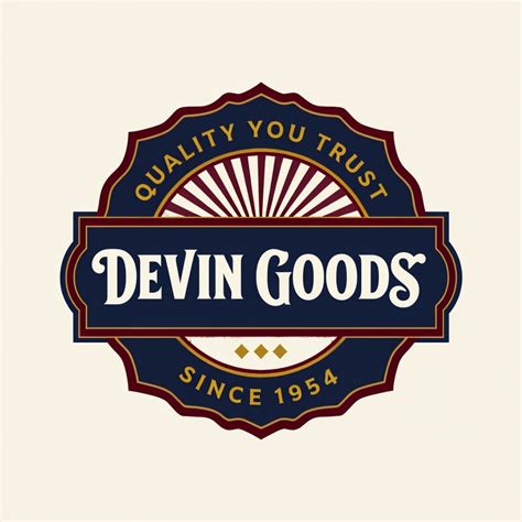 Vintage Quality You Trust Devin Goods Logo Design - Playground