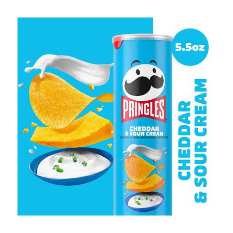 Buy Pringles Potato Crisps Chips Cheddar and Sour Cream, Lunch Snacks ...