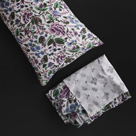 Jamila blue reversible duvet cover & pillow set – Inka