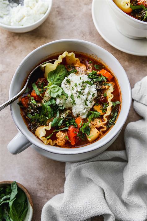 Healthy Vegetarian Lasagna Soup | Walder Wellness, RD