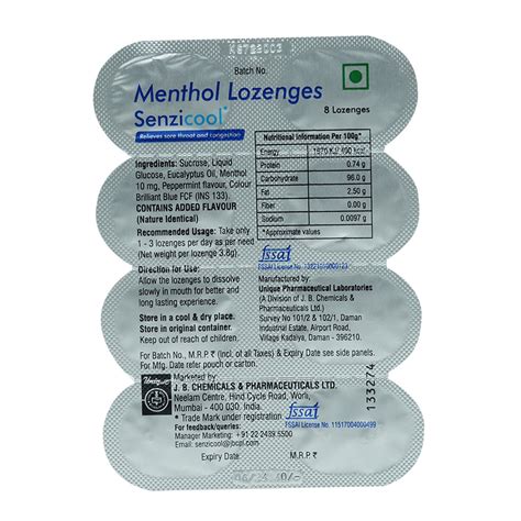 Senzicool Lozenges | Uses, Side Effects, Price | Apollo Pharmacy