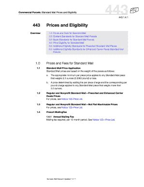 Fillable Online Additional Eligibility Standards for Presorted Standard ...