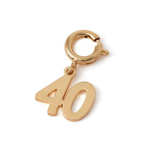 Birthday Age Initial (40) Gold Pendant Jewellery Charm - Accessorize India