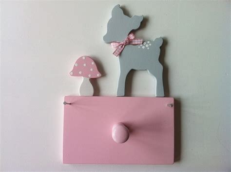 Kindergarderobe mit Reh und Fliegenpilz - Mit 1 Haken, Breite: 15cm