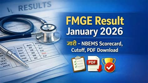 FMGE Result January 2026 जारी – NBEMS Scorecard, Cutoff, PDF Download