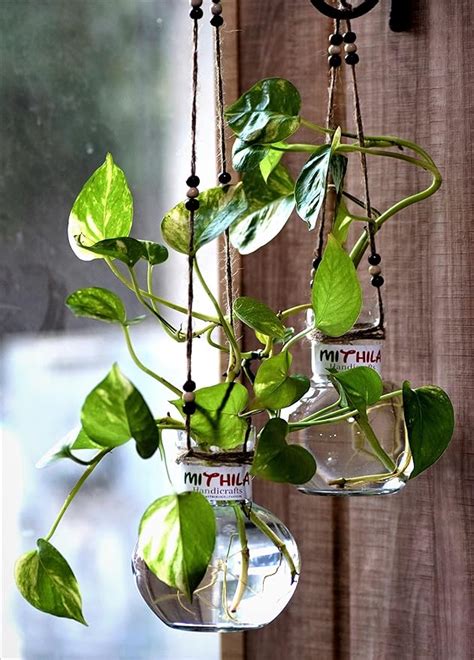 Buy MITHILA HANDICRAFTS Decorative Round Glass Vases (Set of 2) with ...