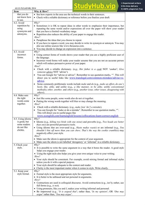 A Self-Assessment Checklist For Undergraduate Students Argumentative ...