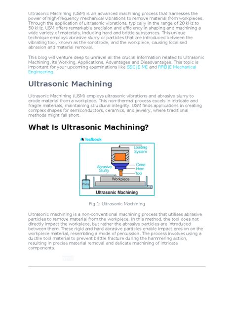 Ultrasonic Machining - sgfrseag - Ultrasonic Machining (USM) is an ...