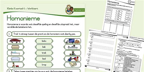 Graad 3 Klanke - Werkkaart - Homonieme (teacher made)