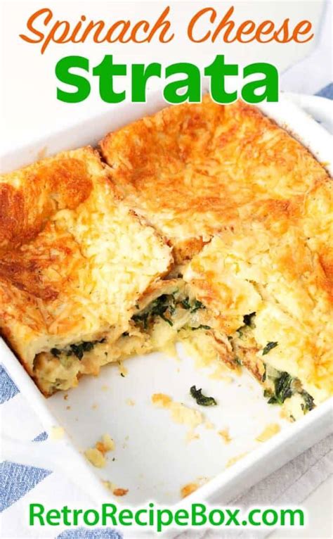 Spinach Cheese Strata - Retro Recipe Box