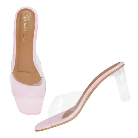 Buy HerHeels Transparent Block Heels Sandals for Women and Girls(HH H-2 ...