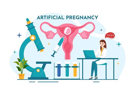 Premium Vector | Artificial Pregnancy Vector Illustration with Couple ...