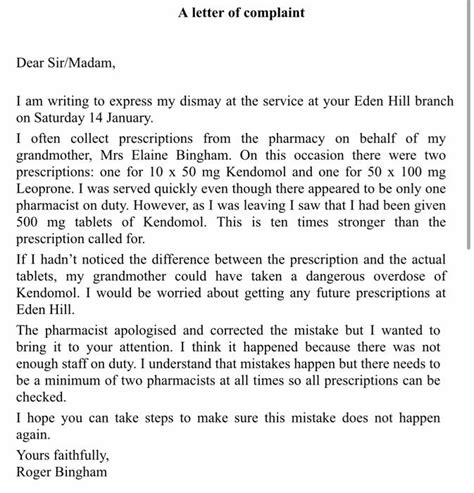 A letter of complaint Dear Sir/Madam, I am writing to | Chegg.com
