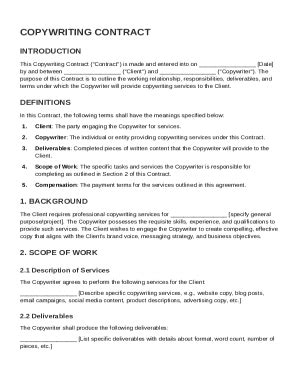 Copywrit Contract Template Form - Fill Online, Printable, Fillable ...