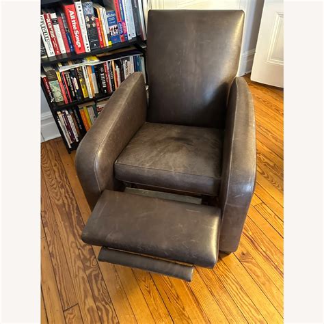 Crate & Barrel Brown Leather Recliner - AptDeco