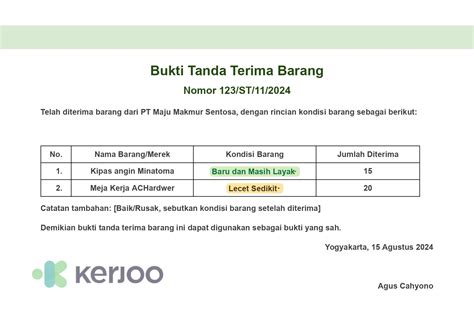Contoh Tanda Terima: Format, Jenis, dan Cara Membuatnya