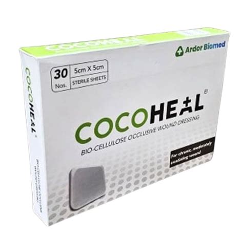 COCOHEAL Coconut Cellulose Wound Dressing 5 x 5 cm, Non-Adhesive & Skin ...