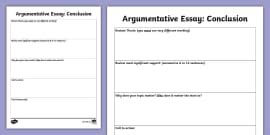 Argumentative Essay Body Paragraph Graphic Organizer for 6-8