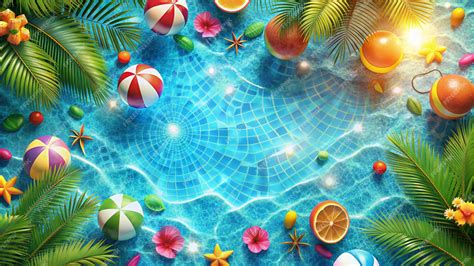 Abstract summer pool party background | Premium AI-generated image