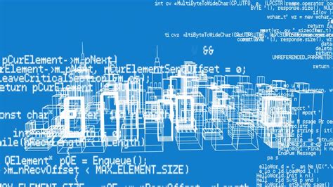 Digital model of a city with interface codes | Premium Stock Video Footage