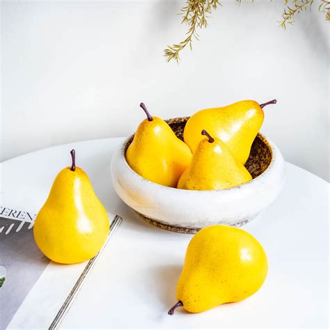 Decorative Pears Set Of 5 Yellow Online - Premium Artificial Plant ...