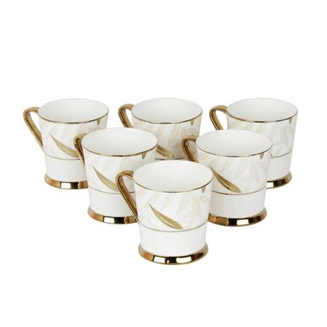 Buy Femora Indian Ceramic Tea Cup Set, 200 ML, Set of 6, Multi-Color ...