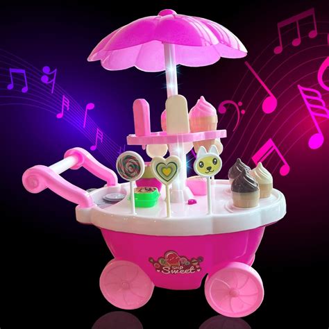 Buy ToyMagic Battery Operated Ice Cream Trolley Pretend Play Toy Set ...