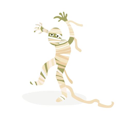 Mummy vector illustration. Walking mummy clip art. Halloween character ...