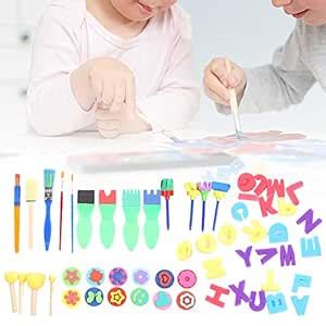 Sponge Brush Toy Kit, Graffiti Brush, 57Pcs Sponge Paint Brushes ...