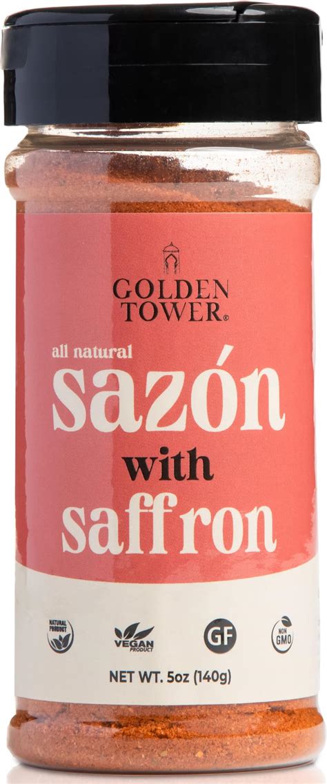 Amazon.com : Golden Tower Sazon with Saffron - Sazón Seasoning, All ...