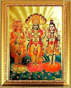 Suninow Lord Brahma Vishnu Mahesh Photo Frame Religious Frame | god ...