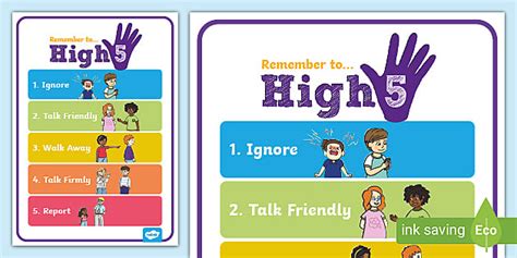 High Five How To Deal with Bullying Large Display Poster - bully